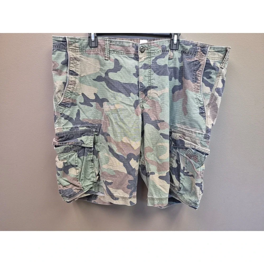 Lot of 2 Gap Men's Size 42 Camo Cargo Shorts Ripstop Stretch Military Tactical